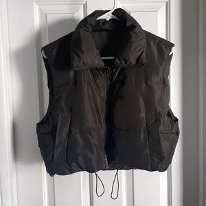 Black puffer vest jacket